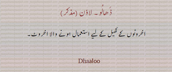  ڈھالو ,Dhalu,Dhaaloo,Dhaloo,ਢਾਲੂ,اخروٹ  کھیل کا اخروٹ۔ ڈھلا ہوا۔ ،ڈھالواں۔ ڈھلوان۔,sloping. caster of metals, walnut for game