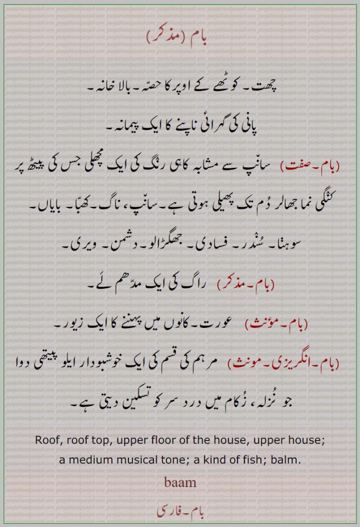    بام,baam,ਬਾਮ,bam, چھت, بالا خانہ, پانی کی گہرائی ناپنے کا  پیمانہ, ایک شانپ جیسی مچھلی, سانپ, ناگ, کھبا, بایاں, سوہنا, فسادی, ویریراگ, زیور کان کا مرہم, خوشبو دار دوا, , roof, upper house, musixal tone, kind of fich, balm,
Traditional Ornaments of Punjab,jewelery,jewellery,گہنا۔ بُھوکھن۔ النکار۔ٹُوم، ٹومب۔ ٹونب چھلاJewellery,jewelry,زیور 