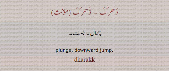 ,دھرک,ਧਰੱਕ,dharakk,چھال۔جست،jump. plunje, dhrakk, 