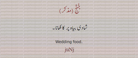 جنج,juNj,ਜੁਂਜ,شادی کا کھانا,wedding food