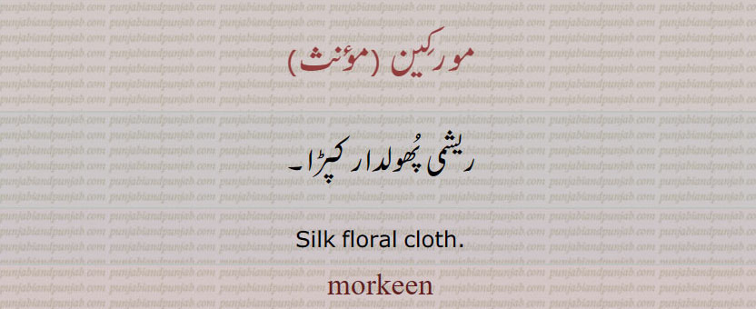 مورکِین, ریشمی پُھولدار کپڑا۔
Silk floral cloth. morkeen, ਮੋਰਕੈਨ