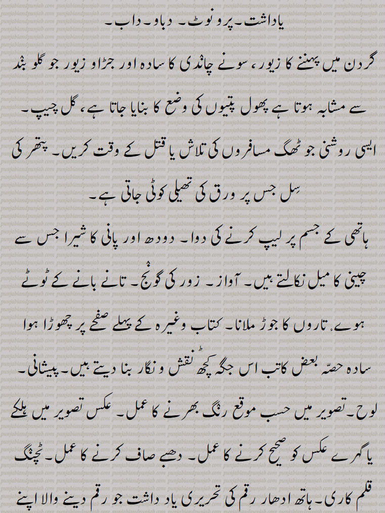 
چپت۔ دھول۔یاداشت۔پرو نوٹ۔ دباو۔داب۔
گردن میں پہننے کا زیور، سونے چانندی کا سادہ اور جڑاو زیور جو گلو بنند سے مشابہ ہوتا ہے پھول پتیوں کی وضع کا بنایا جاتا ہے، گل چیپ۔
ایسی روشنی جو ٹھگ مسافروں کی تلاش یا قتل کے وقت کریں۔ پتھر کی سل جس پر ورق کی تھیلی کوٹی جاتی ہے۔
 ہاتھی کے جسم پر لیپ کرنے کی دوا۔ دودھ اور پانی کا شیرا جس سے چینی کا میل نکالتے ہیں۔ آواز۔ زور کی گوننج۔ تانے بانے کے ٹوٹے ہوےٴ تاروں کا جوڑ ملانا۔ کتاب وغیرہ کے پہلے صفحے پر چھوڑا ہوا سادہ حصّہ بعض کاتب اس جگہ کچھ نقش و نگار بنا دیتے ہیں۔پیشانی۔ لوح۔تصویر میں حسب موقع رننگ بھرنے کا عمل۔ عکس تصویر میں ہلکے یا گہرے عکس کو صحیح کرنے کا عمل۔ دھبے صاف کرنے کا عمل۔ٹچننگ قلم کاری۔