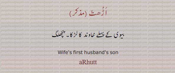 aRhutt,  , ਅੜ੍ਹਤ  , اڑھت, first husband son, اَڑُھتّ, , 