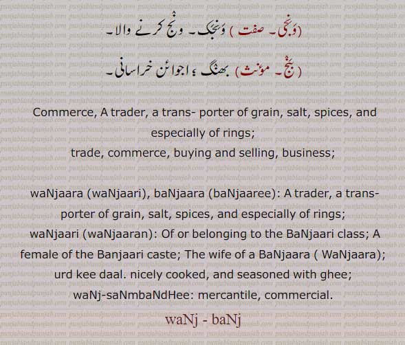 ونج, ونجھ۔ ,banj,waNj,ਵਨਜ,ਵੰਝ,ونجی,ونجک,بنج,بھنگ