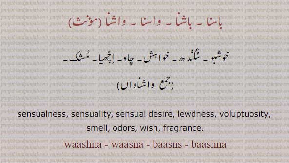 واسنا , واشنا, باسنا , باشنا,  washna, ਵਾਸ਼ਨਾ, wasna, ਵਾਸਨਾ, basns,  ਬਾਸਨਾ, bashna,  ਬਾਸ਼ਨਾ, waashna ,waasna, baasns,baashna, واشنا , باشنا,خوشبو,,واشناواں,سگندھ,,مشک,  