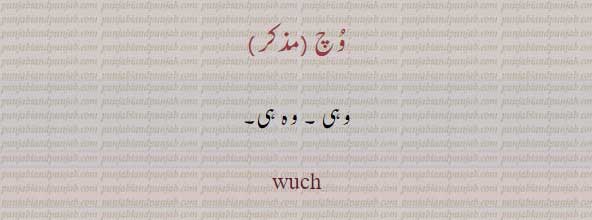  وچ,wuch,ਵੁਚ , ,وہ ہی,وہی,