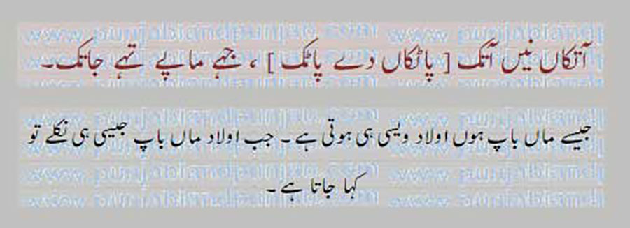 آتکاں نیں آتک, 
aatkaaN neiN aatak