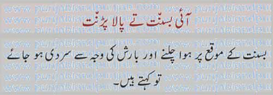 آئی بسن٘ت تے ,
aaee basaNt te, ,
کہاوت, اکھوت, اکھان, ضرب المثل, حکایت,ہدایت,مقولہ,proverb, 