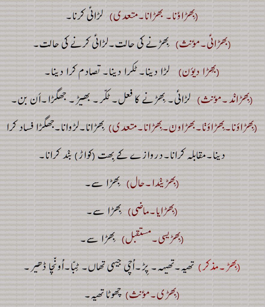 Imperative form of  bhiRna, collide, fight, compete, quarrel, wrestle, contest, conflict,  bhiRawan, bhiRna, bhiRwauna, bhiRauna, bhiR,  yellow wasp, dhamoRi, dhamboRi,bhiR,