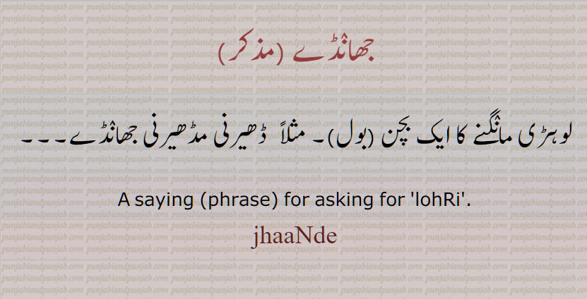 جھانڈے, لوہڑی مانٛگنے کا بول, asking for  lohRi, jhaaNde, ਝਾਂਡੇ